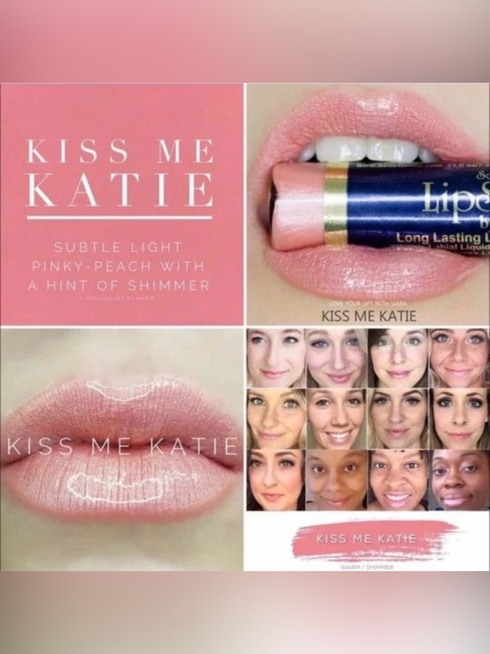 Kiss Me Katie Lipsense - Shimmer Peach - Warm Pink Peach